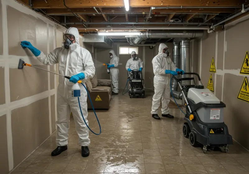 Basement Moisture Removal and Structural Drying process in Wells, NV